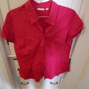 Short sleeve button down top